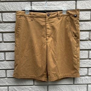 Vans Tan Flat Front Chino Shorts Classic Casual Style